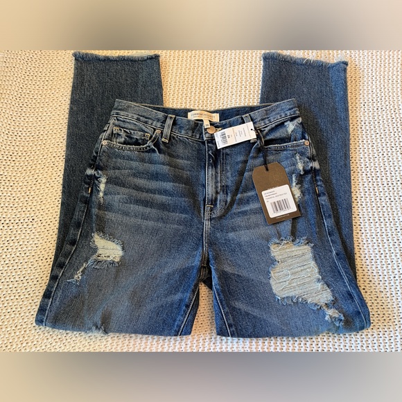 Current/Elliot Boyfriend Jeans Deconstructed Frayed Hem Size 26 Style CE1013KA1D - Picture 3 of 7